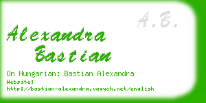 alexandra bastian business card